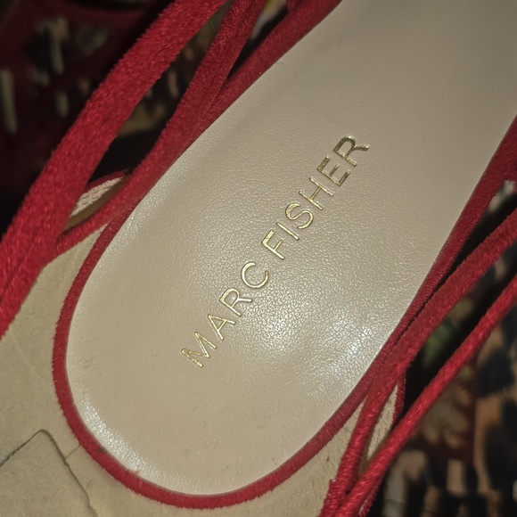 Red Suede Heels - Picture 3 of 4